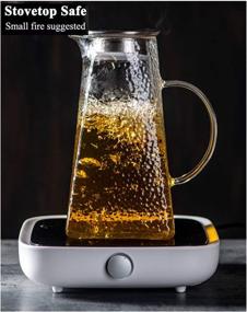 img 1 attached to 💎 Diamond Pattern Glass Pitcher with Lid and Spout - 68oz Capacity, Cold and Hot Water Carafe with Unique Diamond Pattern, Ideal Beverage Pitcher for Homemade Iced Tea and Juice