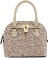 handle satchel handbag barland champagne logo