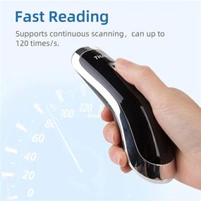 img 2 attached to 📲 Wireless 1D Barcode Scanner - THARO Mini Handheld Laser Bar-Code Reader with USB Receiver for Store, Supermarket, Warehouse - White