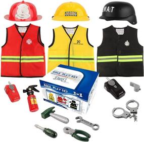 img 4 attached to 🚧 Cocojeci Construction Pretend Play Set: Authentic Costumes and Accessories