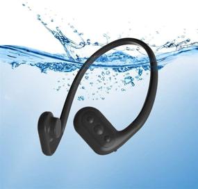 img 4 attached to Black Tayogo Waterproof MP3 Player with Bone Conduction Swimming Headphones - 8GB