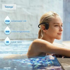 img 2 attached to Black Tayogo Waterproof MP3 Player with Bone Conduction Swimming Headphones - 8GB