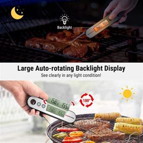 img 1 attached to 🌡️ ThermoPro TP610 Dual Probe Instant Read Meat Thermometer - Digital Food Thermometer for Cooking, Grilling, Smoker, BBQ, Oven - Waterproof Kitchen Thermometer with Alarm and Auto Rotating LCD Screen