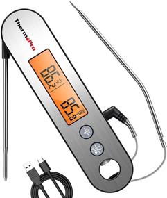 img 4 attached to 🌡️ ThermoPro TP610 Dual Probe Instant Read Meat Thermometer - Digital Food Thermometer for Cooking, Grilling, Smoker, BBQ, Oven - Waterproof Kitchen Thermometer with Alarm and Auto Rotating LCD Screen