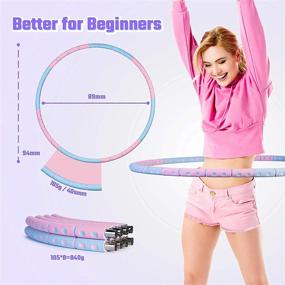 img 3 attached to 🏋️ SEANCHEER Weighted Hola-Hoop: 2-5lb Adjustable Exercise Hoola Hoop, Detachable & Portable for Indoor/Outdoor Workout – Ideal for Adults and Beginners