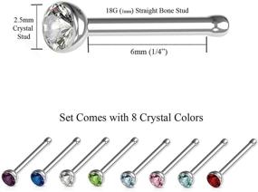 img 3 attached to BodyJ4You Crystals Surgical Nostril Piercing