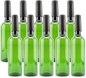 img 4 attached to Cornucopia Brands 10-Pack Green Plastic Wine Bottles; Screw Cap Bordeaux-Style Empty Wine Bottles with Seals