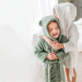 img 1 attached to 🛀 Natemia Organic Hooded Bathrobe: Stylish Home Store for Toddlers and Kids