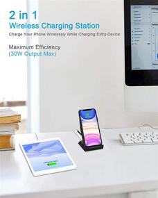 img 1 attached to 🔌 NANAMI 30W Max Wireless Charger: Fast Charging Stand with USB-A Port for iPhone 13/12/SE 2020/11 Pro/XS Max/XR/X/8 Plus, Galaxy S21 S20 S10 S9 S8, Note 20/10/9/8 (Qi Certified, with PD Adapter)