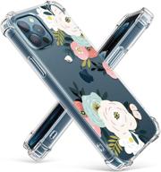 🌸 gviewin clear floral soft tpu shockproof case for iphone 12 and iphone 12 pro (6.1 inch, 2020) - women girls flower pattern phone cover (abundant blossom/white) logo