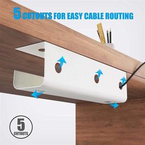 img 3 attached to Yecaye 2Pack Under Desk Cable Management Tray: Ultimate Wire Organizer for Office & Home