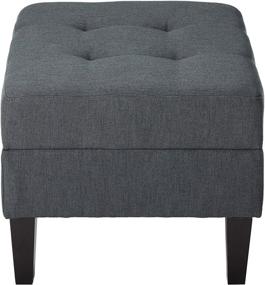 img 2 attached to 🛋️ Stylish Bridger Mid-Century Oxford Grey Ottoman for Elegant Interior Décor