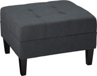 🛋️ stylish bridger mid-century oxford grey ottoman for elegant interior décor logo