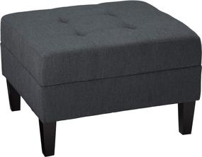 img 4 attached to 🛋️ Stylish Bridger Mid-Century Oxford Grey Ottoman for Elegant Interior Décor