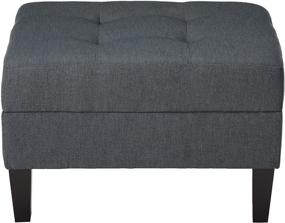 img 3 attached to 🛋️ Stylish Bridger Mid-Century Oxford Grey Ottoman for Elegant Interior Décor