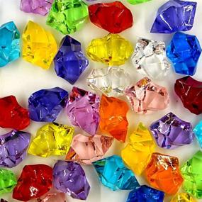 img 1 attached to 💎 Vibrant 100 Pcs Acrylic Clear Crystal Colored Ice Rock Cubes: Versatile Vase Filler & Decorative Table Accent