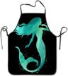 watercolor mermaid cooking kitchen aprons logo