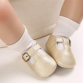 img 3 attached to Timatego Infant Baby Girl Mary Jane Flats with Bowknot - Non-Slip Soft Sole Newborn Toddler First Walker Shoes for Wedding, Princess Dress