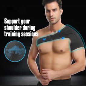 img 1 attached to 🏋️ Ultimate Shoulder Stability: Adjustable Shoulder Brace for Men and Women - Relieve Injuries, Tendonitis, and Enhance Support (One Size Regular)