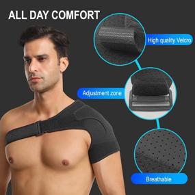 img 3 attached to 🏋️ Ultimate Shoulder Stability: Adjustable Shoulder Brace for Men and Women - Relieve Injuries, Tendonitis, and Enhance Support (One Size Regular)