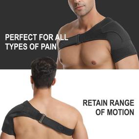 img 2 attached to 🏋️ Ultimate Shoulder Stability: Adjustable Shoulder Brace for Men and Women - Relieve Injuries, Tendonitis, and Enhance Support (One Size Regular)