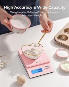 img 3 attached to MUNBYN Shipping Scale: Precise 66lb/0.1oz Postage Scale with Stylish Pink Design, Holding, Tearing, &amp; Piece Count Functions, Automatic Shut-Off, Battery &amp; DC Adapter, Illuminated LCD Screen, Digital Scale for Packages, Envelopes, and Food
