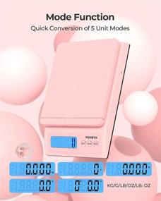 img 2 attached to MUNBYN Shipping Scale: Precise 66lb/0.1oz Postage Scale with Stylish Pink Design, Holding, Tearing, &amp; Piece Count Functions, Automatic Shut-Off, Battery &amp; DC Adapter, Illuminated LCD Screen, Digital Scale for Packages, Envelopes, and Food