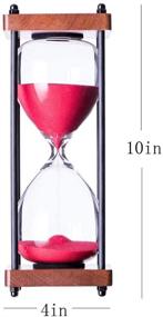 img 1 attached to ⏳ Red Decorative Large Hourglass Timer: 60 Minute Wooden Sandglass