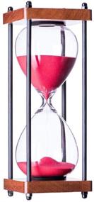 img 2 attached to ⏳ Red Decorative Large Hourglass Timer: 60 Minute Wooden Sandglass