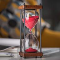 ⏳ red decorative large hourglass timer: 60 minute wooden sandglass logo