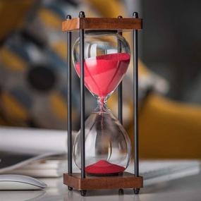 img 3 attached to ⏳ Red Decorative Large Hourglass Timer: 60 Minute Wooden Sandglass