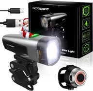 🚲 novsight bike lights front and rear set - usb rechargeable 800 lumens ultra bright, waterproof headlight and tail light for night riding, mountain and road cycling - 5 light modes logo