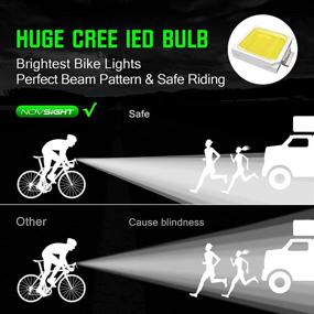 img 3 attached to 🚲 Novsight Bike Lights Front and Rear Set - USB Rechargeable 800 Lumens Ultra Bright, Waterproof Headlight and Tail Light for Night Riding, Mountain and Road Cycling - 5 Light Modes