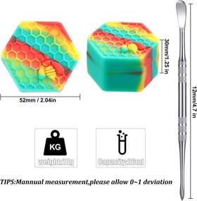 img 3 attached to 🐝 Multicolored Silicone Honeybee Jars - 5 Pack 26ml Hexagon Wax Carving Containers with Silver Carving Tool for Essential Oil, Lip Balm, Cosmetics Pigments