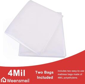 img 1 attached to 🛏️ Ultimate Protection: 4 Mil Thick Clear Plastic Mattress Bag [2 Pack] for Long-Term Storage and Moving - Queen Size, 76 x 96 Inch