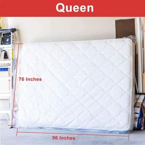 img 2 attached to 🛏️ Ultimate Protection: 4 Mil Thick Clear Plastic Mattress Bag [2 Pack] for Long-Term Storage and Moving - Queen Size, 76 x 96 Inch