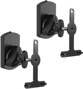 img 4 attached to 🔊 WALI Speaker Wall Mount Brackets for SONOS Play 1 and Play 3 - Adjustable & Sturdy, 2-Pack, Black