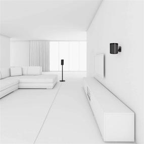 img 2 attached to 🔊 WALI Speaker Wall Mount Brackets for SONOS Play 1 and Play 3 - Adjustable & Sturdy, 2-Pack, Black