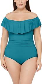 img 1 attached to Blanca Ruffled Bandeau Swimsuit Opulance Women's Clothing