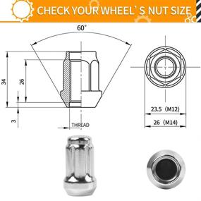img 3 attached to 🔩 M12x1.25 Lug Nuts - Replacement for Infiniti, Nissan Altima 2002-2019, Nissan Maxima 1989-2019, Subaru Aftermarket Wheel - 20pcs Chrome Closed End Lug Nuts