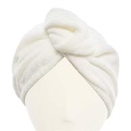 👑 diva darling: the ultimate easy-to-use microfiber hair turban for super absorbency in white logo