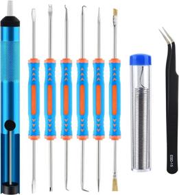 img 4 attached to 🔧 Sainwora 10 Pcs Soldering Accessories Kit - Supercharge Your Repairs with 6 Assist Aid Tools, Desoldering Pump, Pocket Pack Solder, and Tweezers