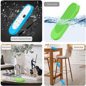 img 2 attached to 🔅 Glowing Silicone Case for Google Chromecast Voice Remote - 2 Pack, Cute Ear Shape, Shockproof & Protective Skin (Glow Green + Glow Blue)