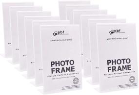 img 4 attached to Premium Clear Acrylic Photo Booth Frames - 4x6 Inch Display Stand with Inserts, Set of 12