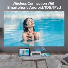 img 2 attached to 📽️ DBPOWER 8000L Full HD WiFi Bluetooth Projector: Native 1080P Support for iOS/Android & Zoom, Home Theater Video Projector with Carrying Case – Compatible with Laptop/PC/DVD/TV/PS4