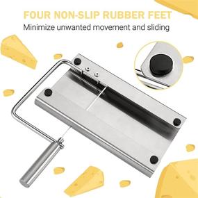 img 1 attached to 🧀 Accurate Stainless Steel Wire Cheese Slicer with Size Scale and Serving Board