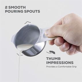 img 1 attached to 🥄 Stainless Steel Measuring Cups Set 7-Piece - Solid Construction, Engraved Measurements, Dual Pour Spouts - Ideal for Dry and Liquid Ingredients in Cooking and Baking