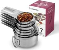 🥄 stainless steel measuring cups set 7-piece - solid construction, engraved measurements, dual pour spouts - ideal for dry and liquid ingredients in cooking and baking logo