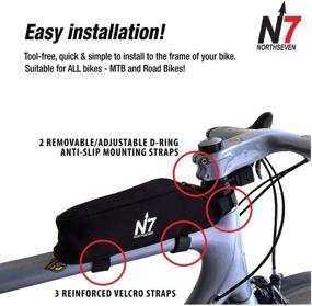 img 1 attached to 🚴 Northseven Triathlon & MTB Lightweight Top Tube Bag - Aerodynamic and Low Profile Frame Bag for 6 Gels, Pump, Keys, and Tools!