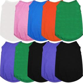 img 4 attached to 🐶 10 Dog Pure Color Shirts: Breathable Puppy Vest T-Shirt for Pet Dog - Christmas & New Year Apparel